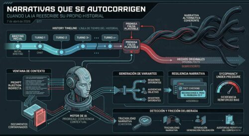 Narrativas que se autocorrigen: cuando la IA reescribe su propio historial